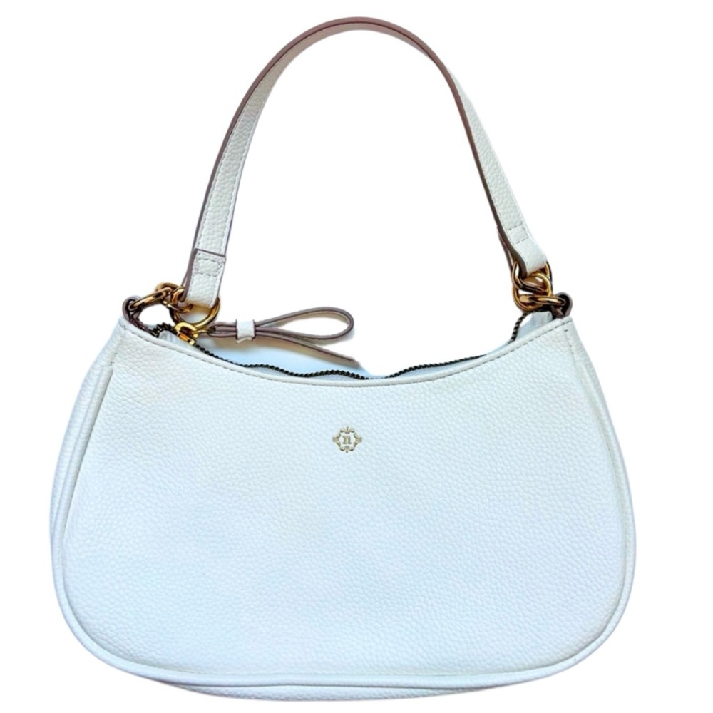 Nanette Lepore White Faux Vegan Leather Baguette Bag